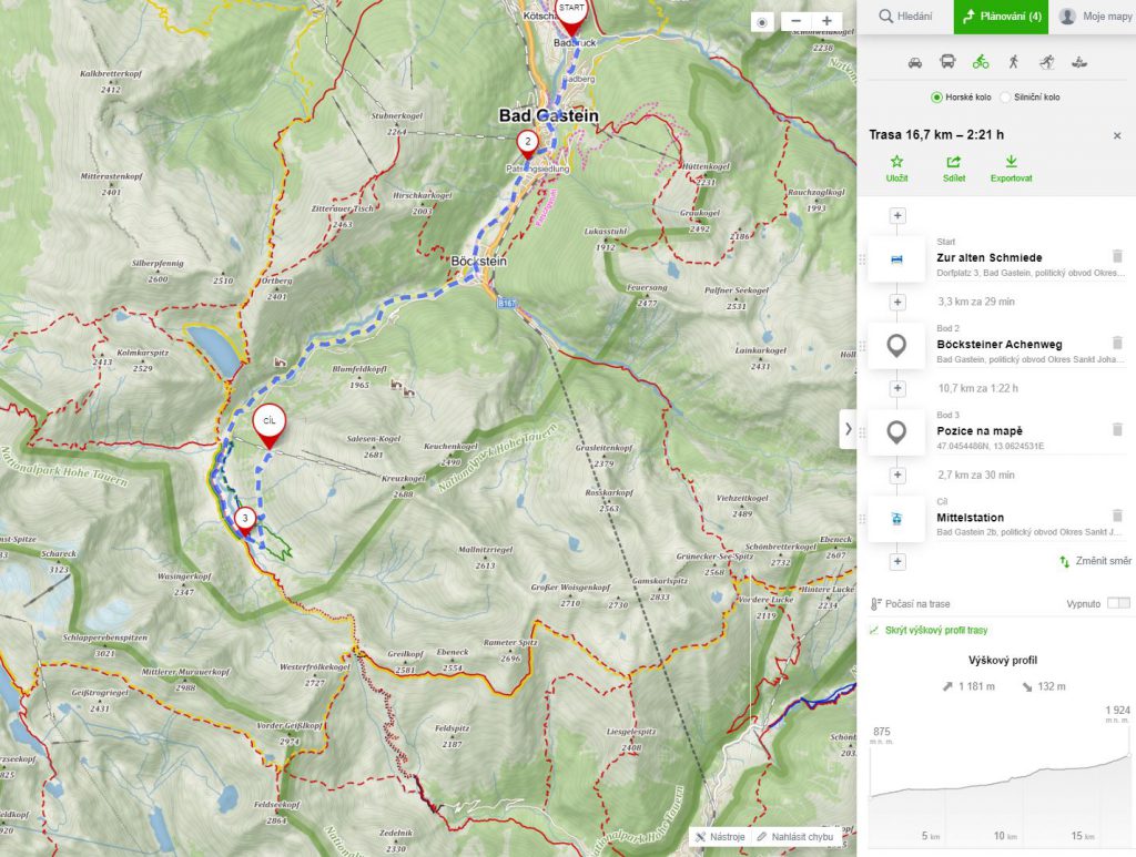 mapa - Bad Gastein - Sportgastein