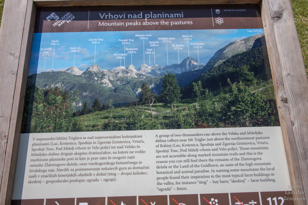 Planina Uskovnica - informační tabule 