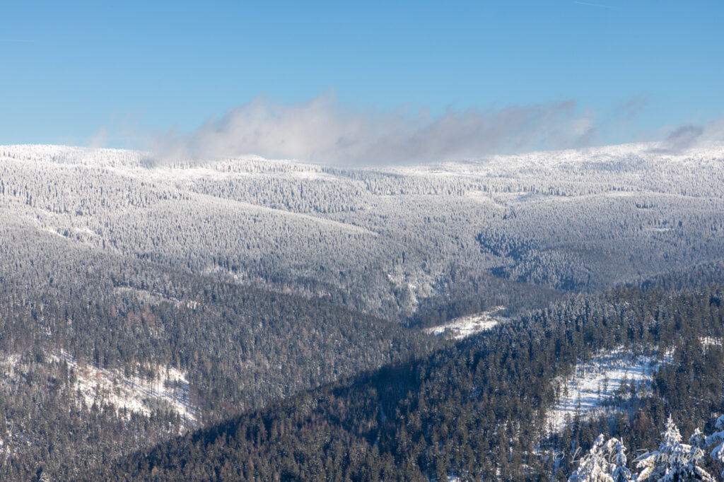 Čertova hora v zimě - výhled